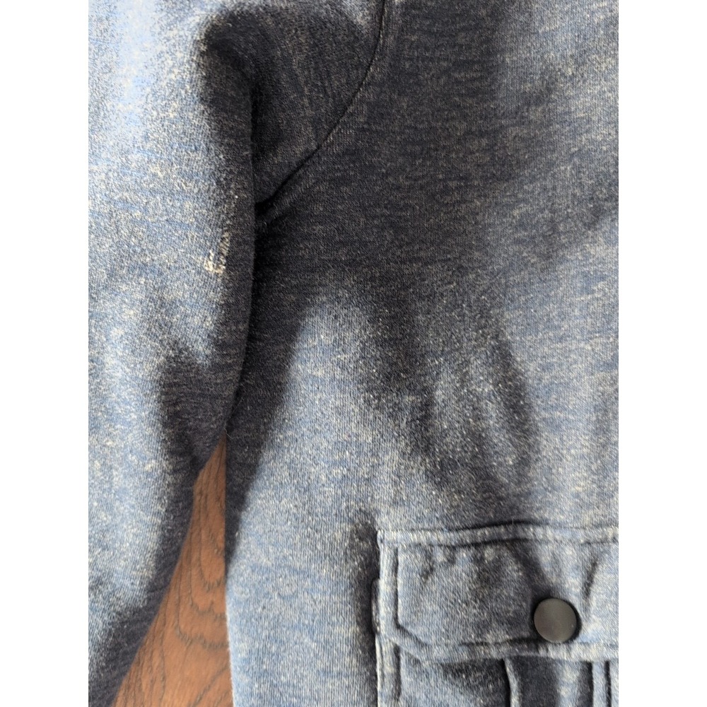 O'Neil Jacket Men's M Sherpa Fleece Hoodie Navy Full Zip Surf Skater Pockets Vtg - Picture 5 of 16